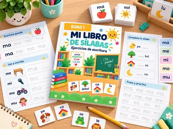Mi Libro de Sílabas con sus fichas de escritura